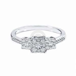 Italian Sterling Silver Diamond Rink